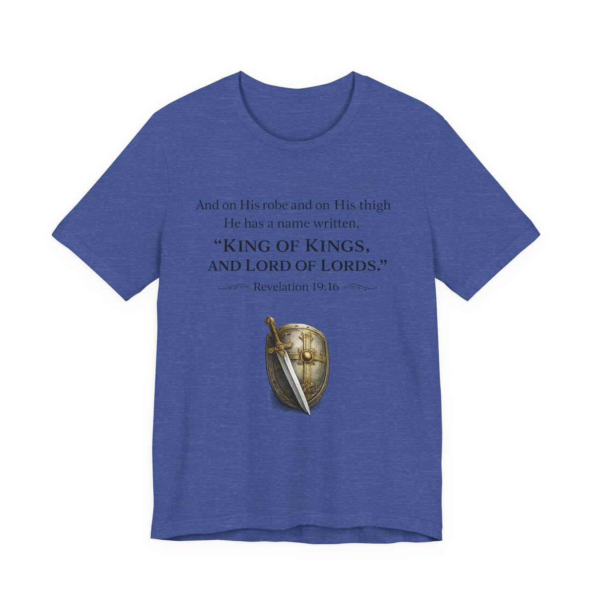 King of Kings Shield Tee – Revelation 19:16 Christian T-Shirt