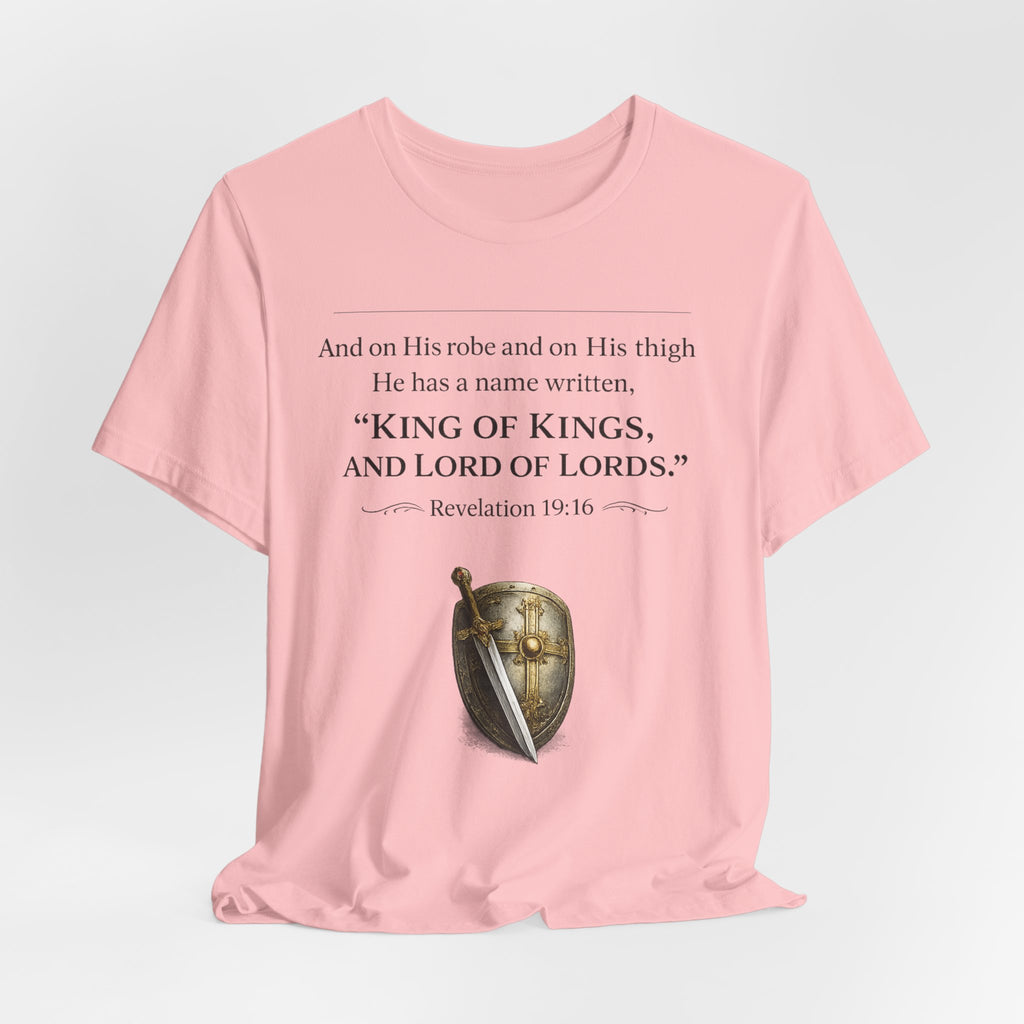 King of Kings Shield Tee – Revelation 19:16 Christian T-Shirt