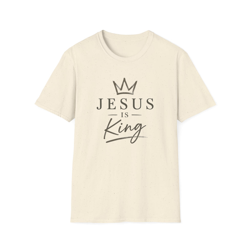 Jesus Is King T-Shirt — Faith Crown Christian Tee for Women & Men