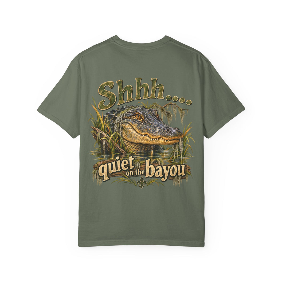 Shhh Quiet on the Bayou T-shirt | Alligator Swamp Graphic