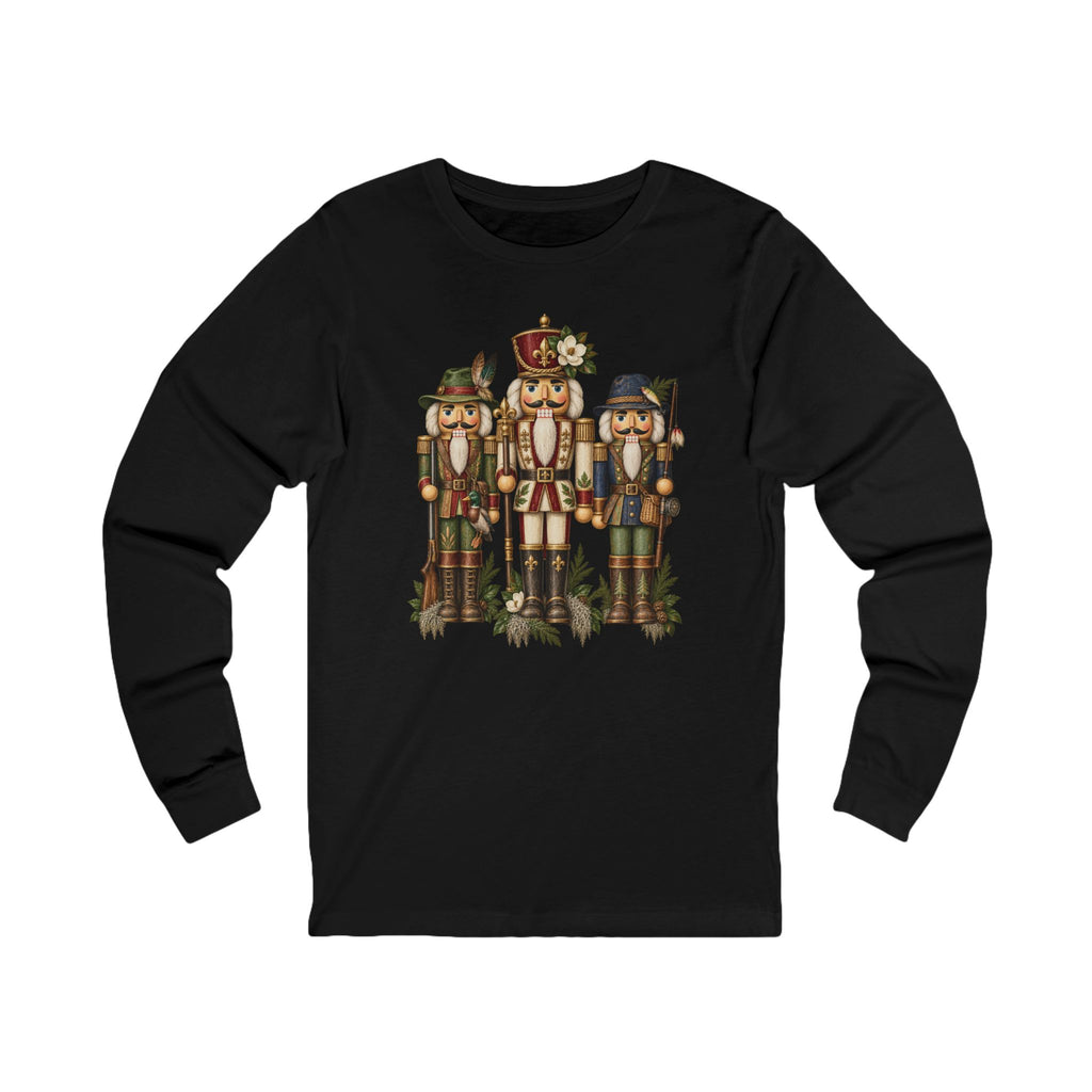Vintage Nutcracker Soldiers Long Sleeve Tee | Holiday Ornament Trio