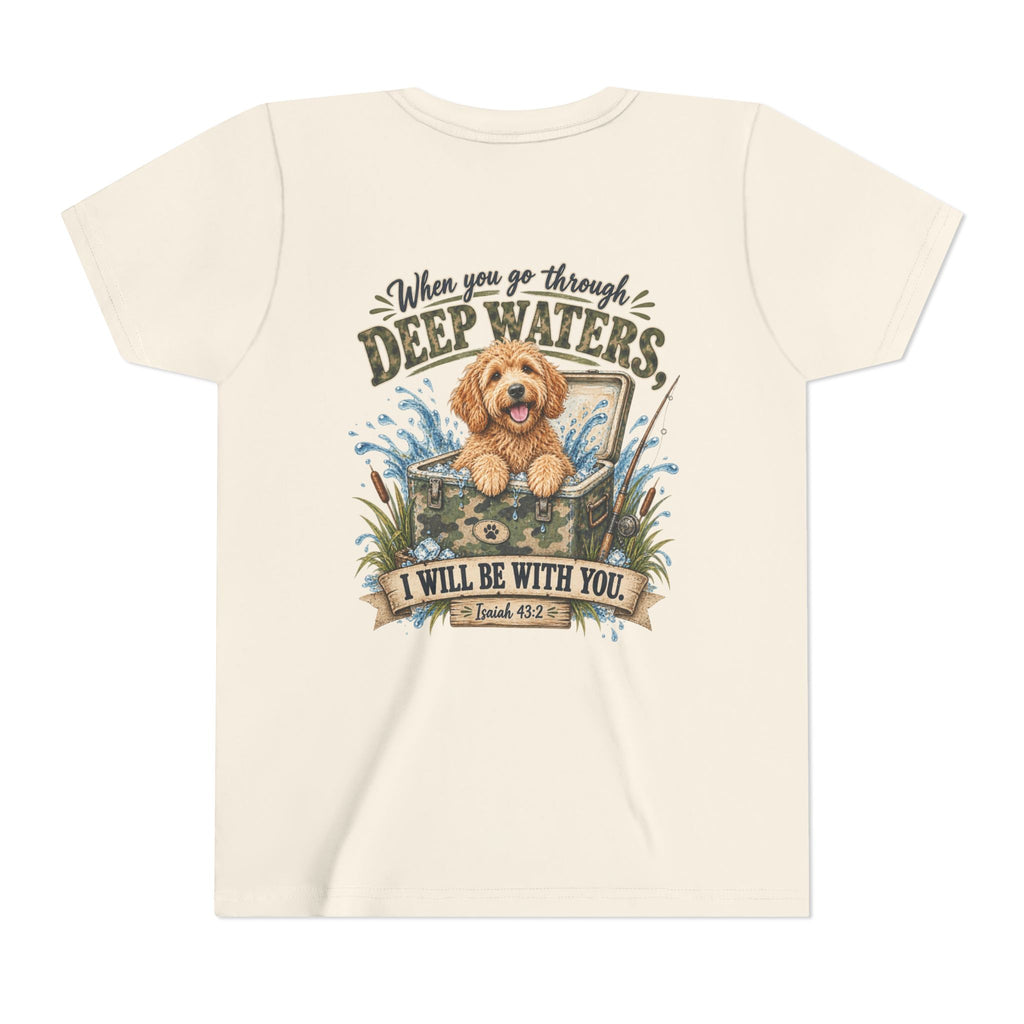 Boys Tee — 'When You Go Through Deep Waters' Dog Faith Graphic
