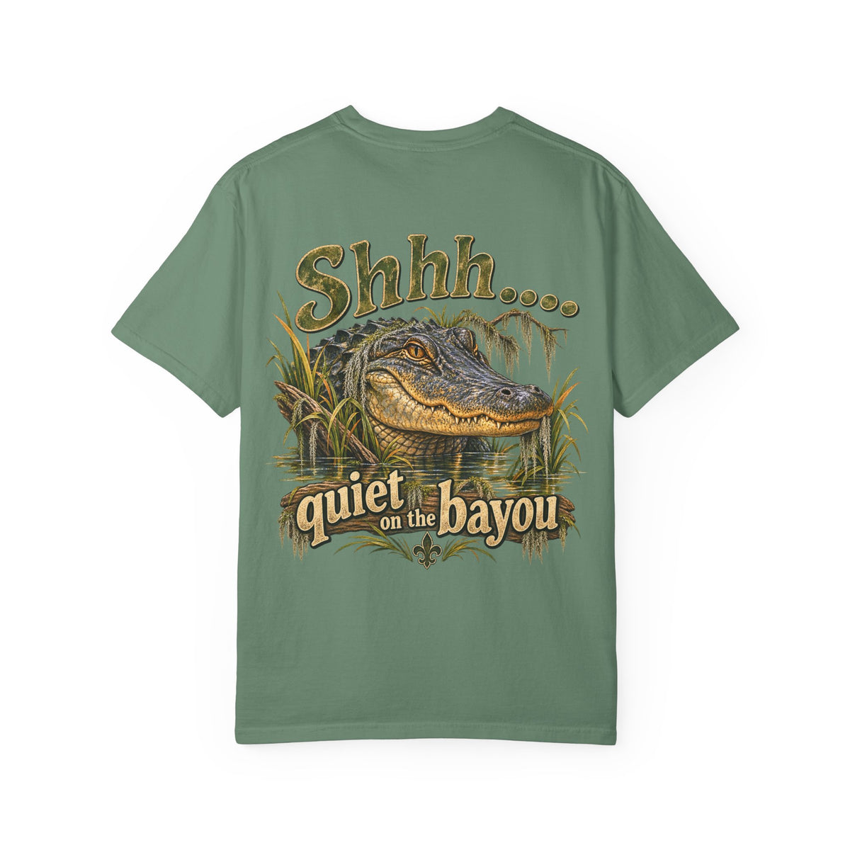 Shhh Quiet on the Bayou T-shirt | Alligator Swamp Graphic