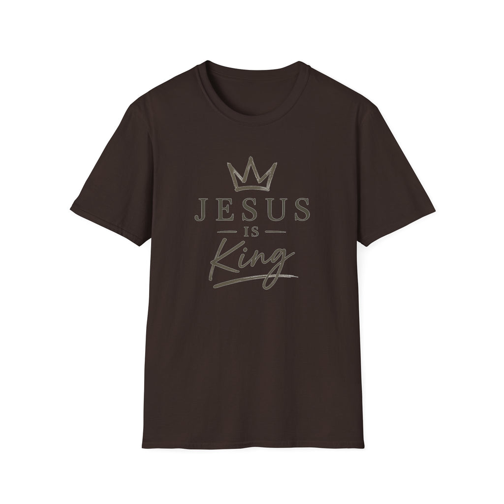 Jesus Is King T-Shirt — Faith Crown Christian Tee for Women & Men