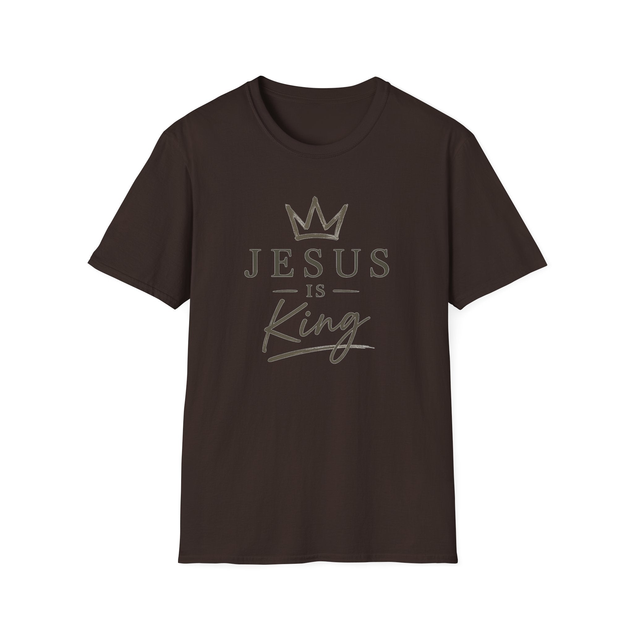 Jesus Is King T-Shirt — Faith Crown Christian Tee for Women & Men