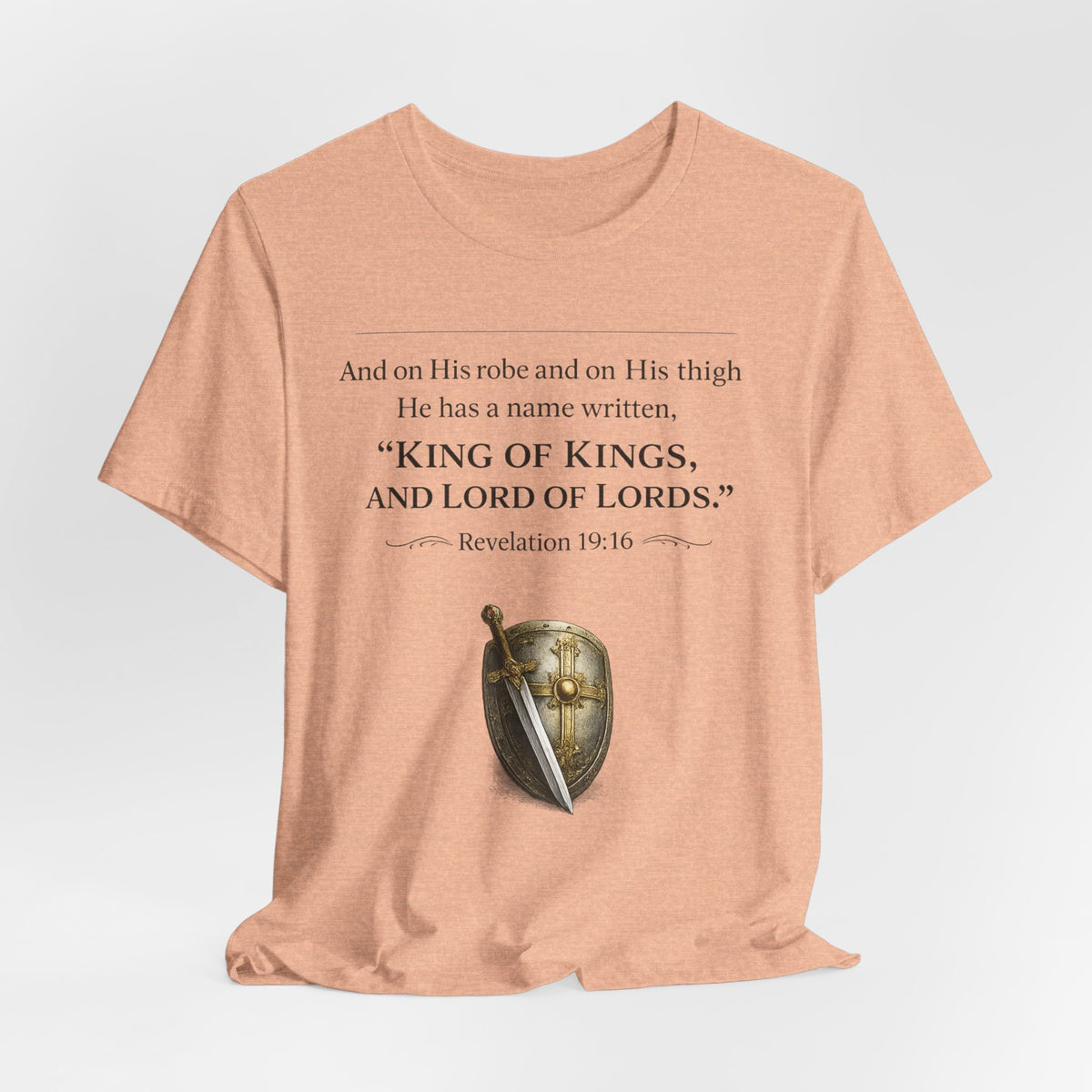 King of Kings Shield Tee – Revelation 19:16 Christian T-Shirt