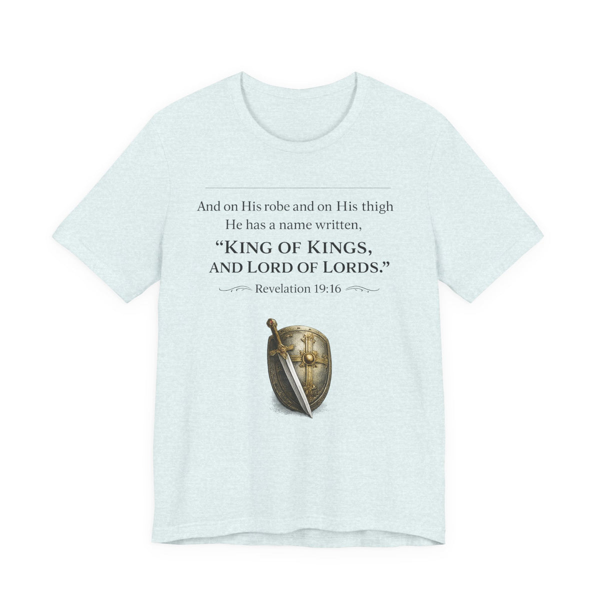 King of Kings Shield Tee – Revelation 19:16 Christian T-Shirt