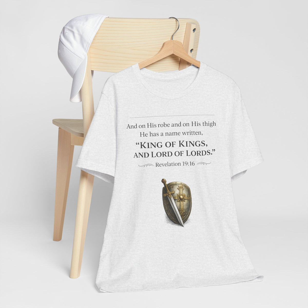 King of Kings Shield Tee – Revelation 19:16 Christian T-Shirt