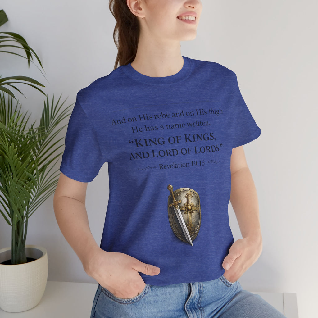 King of Kings Shield Tee – Revelation 19:16 Christian T-Shirt
