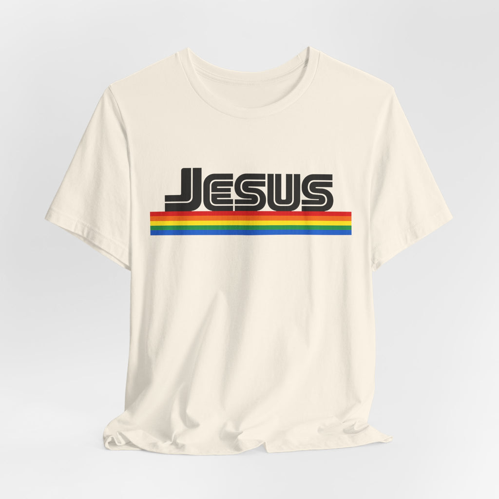 Jesus Rainbow Tee — Retro Faith Graphic T-Shirt