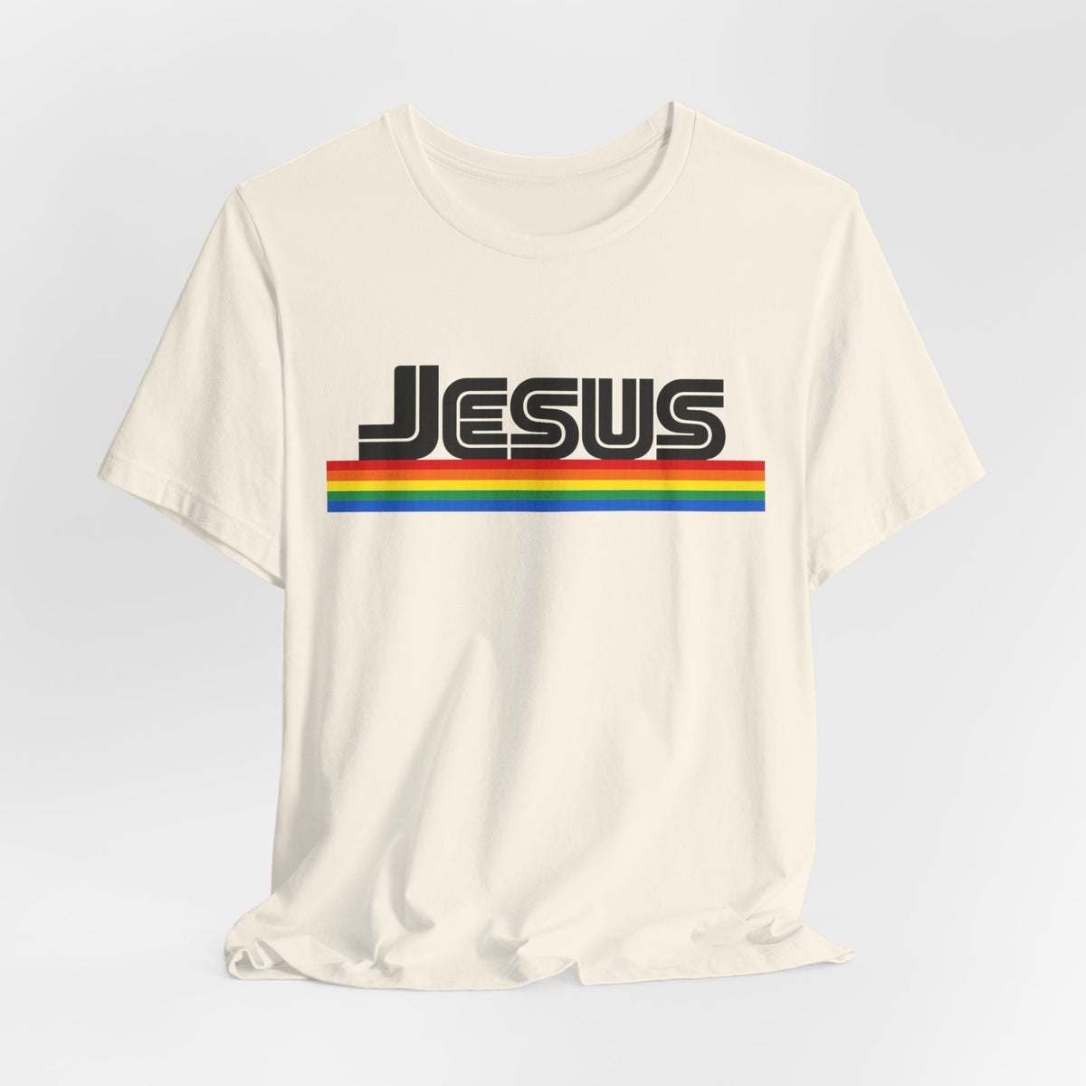 Jesus Rainbow Tee — Retro Faith Graphic T-Shirt