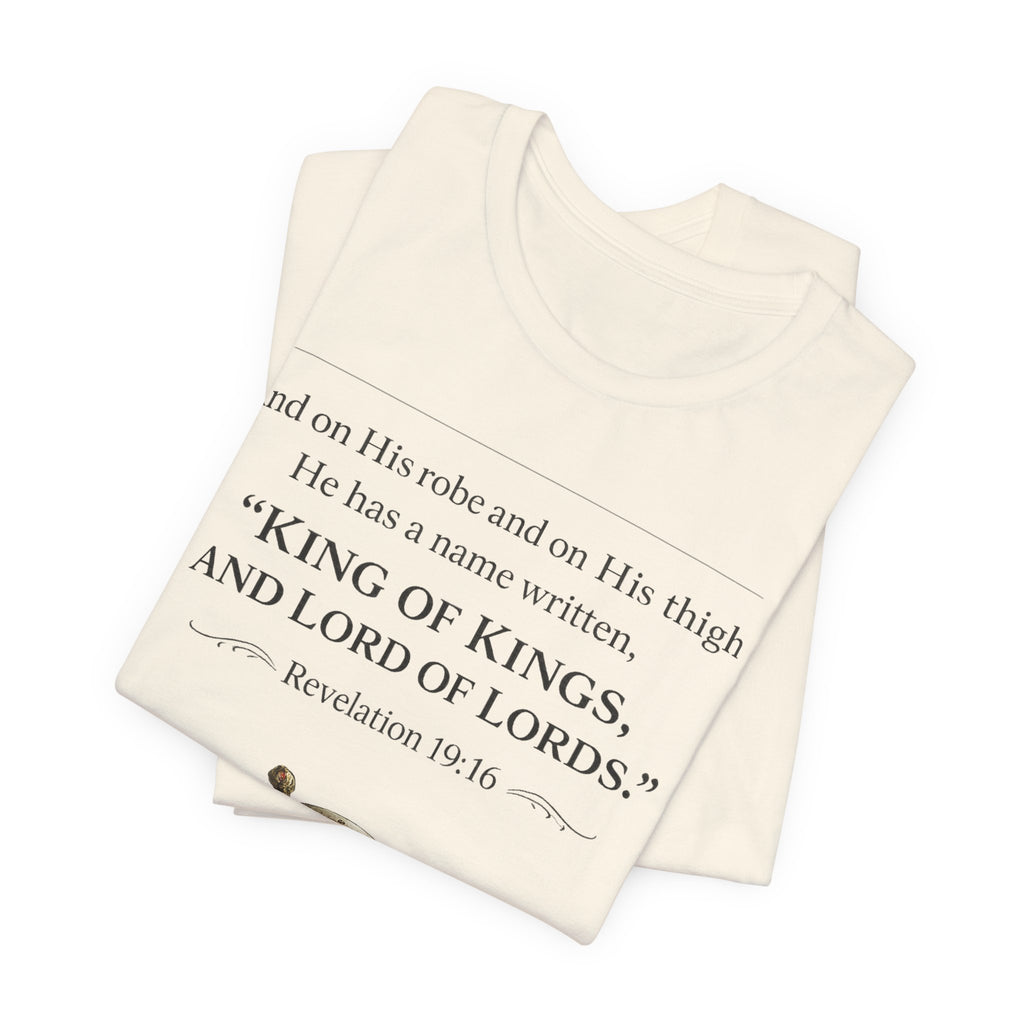 King of Kings Shield Tee – Revelation 19:16 Christian T-Shirt