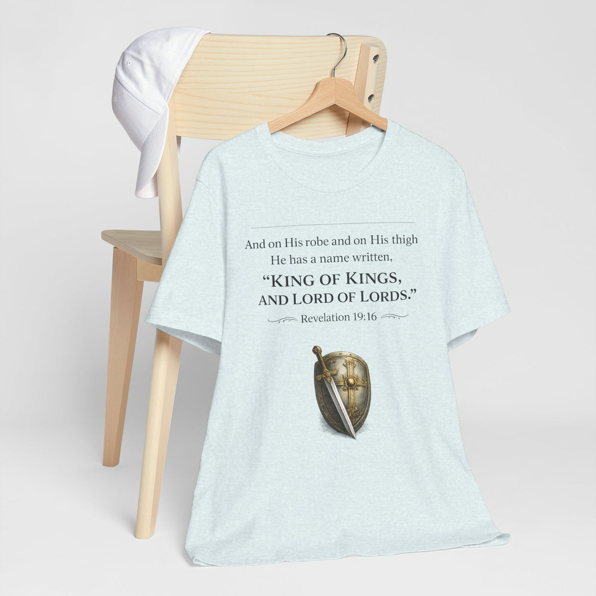 King of Kings Shield Tee – Revelation 19:16 Christian T-Shirt