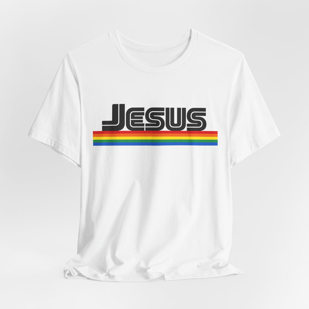 Jesus Rainbow Tee — Retro Faith Graphic T-Shirt