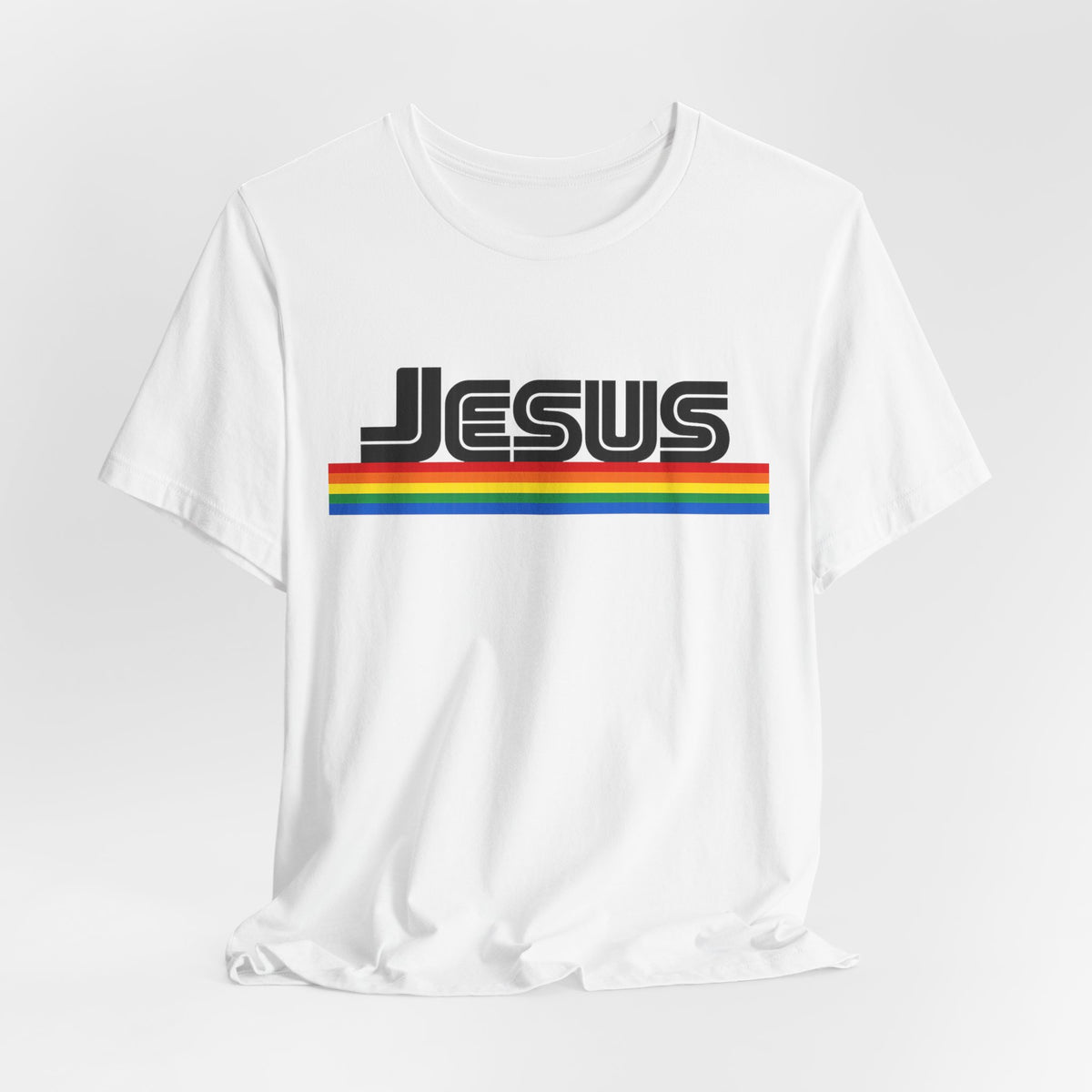 Jesus Rainbow Tee — Retro Faith Graphic T-Shirt