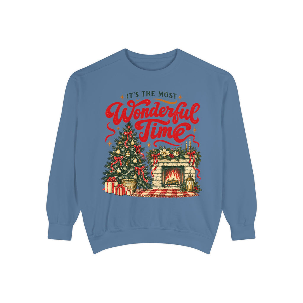 It's the Most Wonderful Time Sweatshirt | Christmas Tree Fireplace Holiday