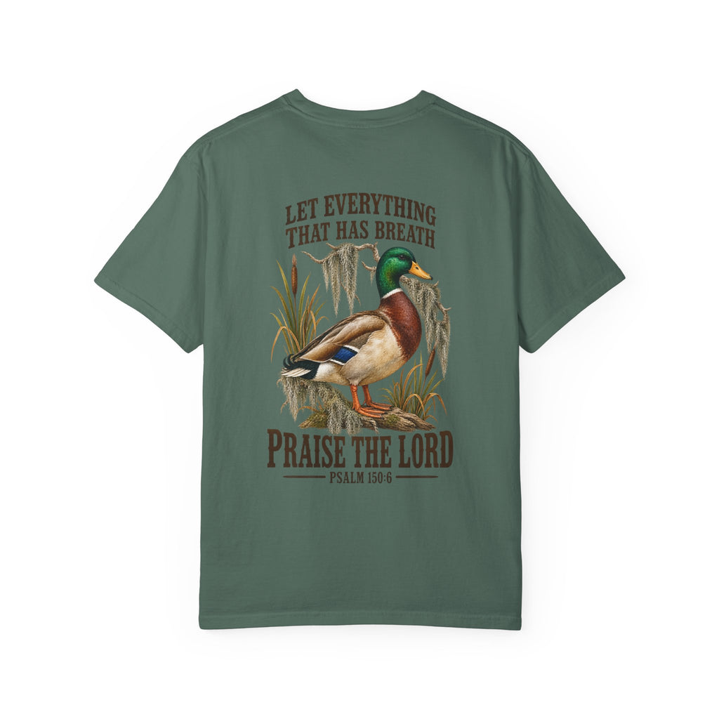 Mallard Duck Christian T-Shirt — "Let Everything That Has Breath" Psalm 150:6