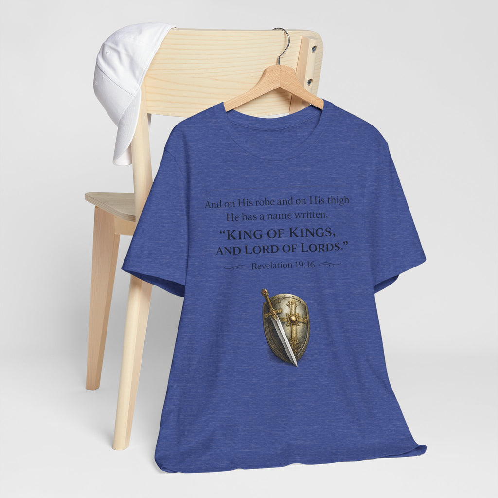 King of Kings Shield Tee – Revelation 19:16 Christian T-Shirt