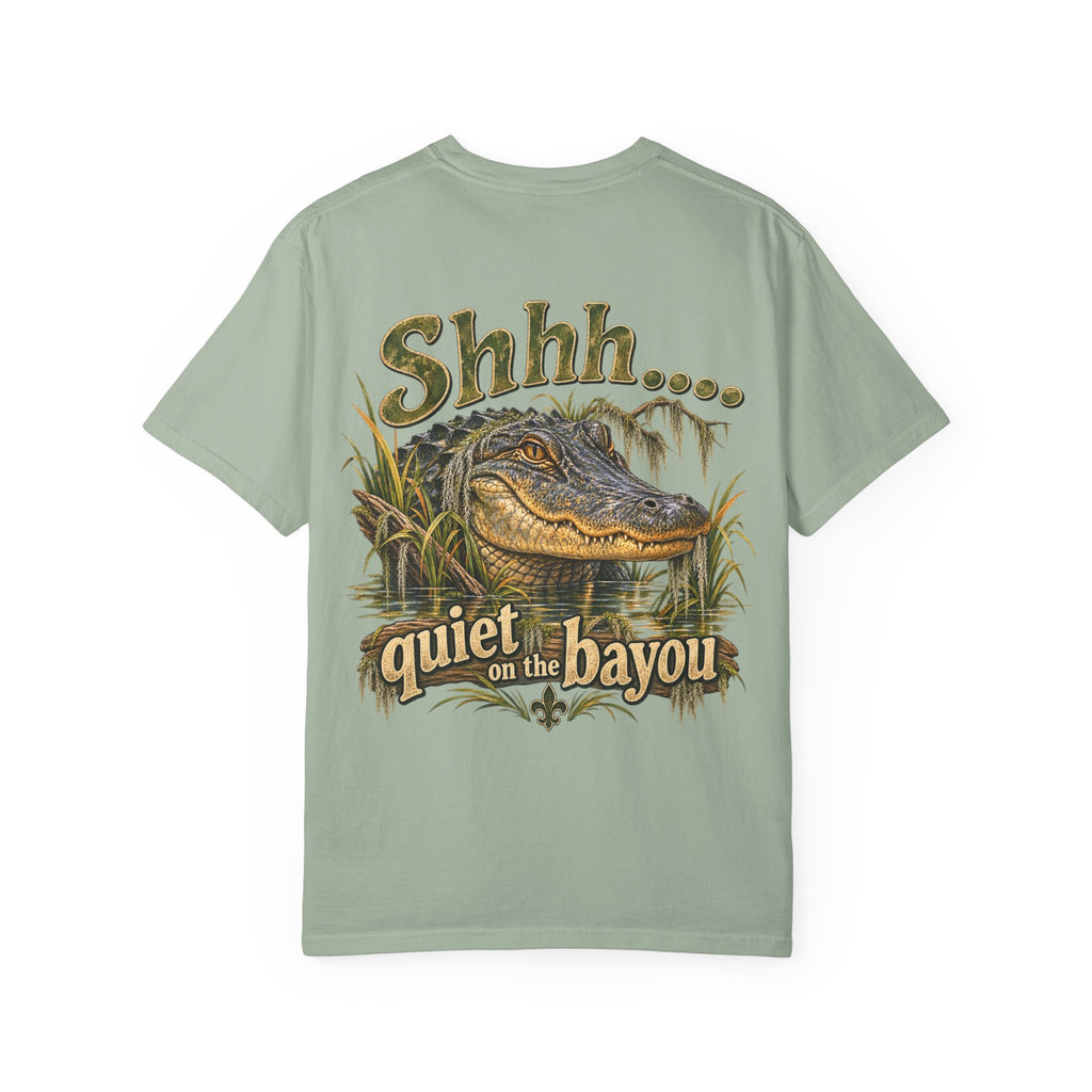 Shhh Quiet on the Bayou T-shirt | Alligator Swamp Graphic