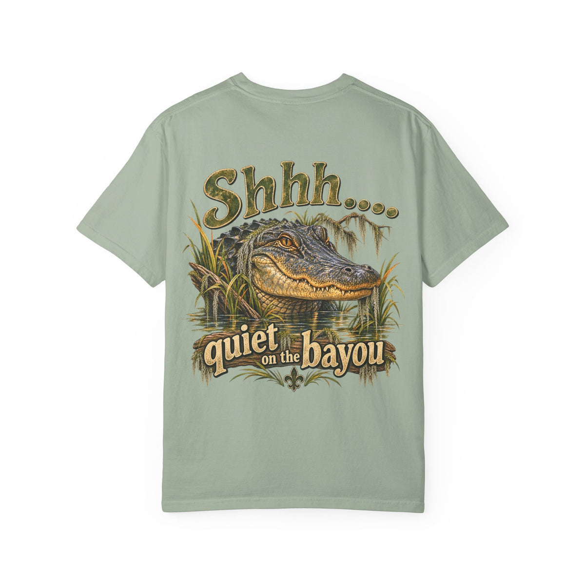 Shhh Quiet on the Bayou T-shirt | Alligator Swamp Graphic
