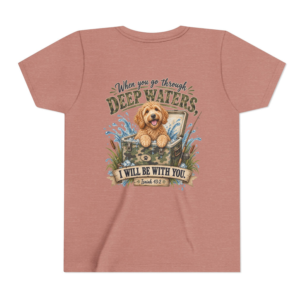 Boys Tee — 'When You Go Through Deep Waters' Dog Faith Graphic
