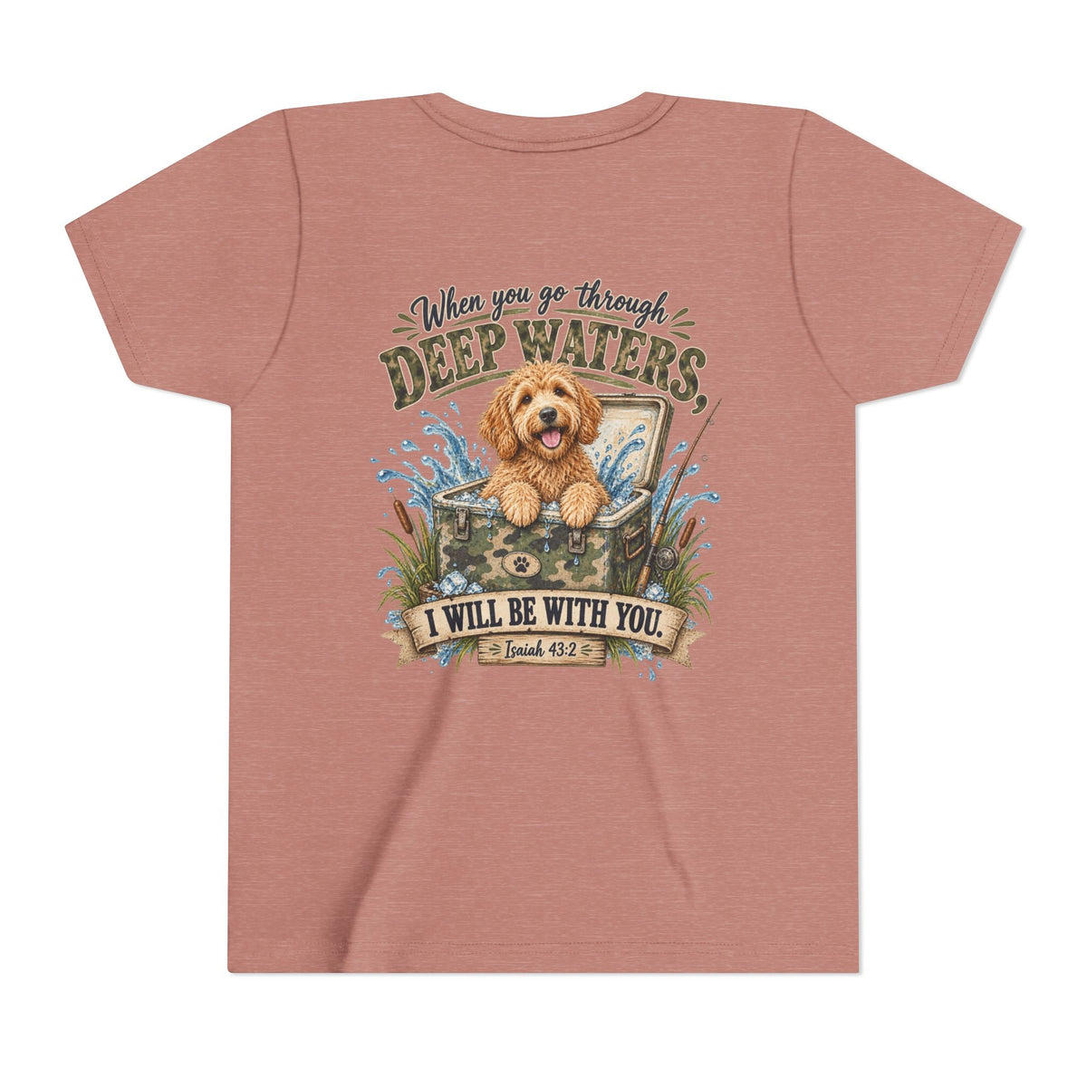 Boys Tee — 'When You Go Through Deep Waters' Dog Faith Graphic