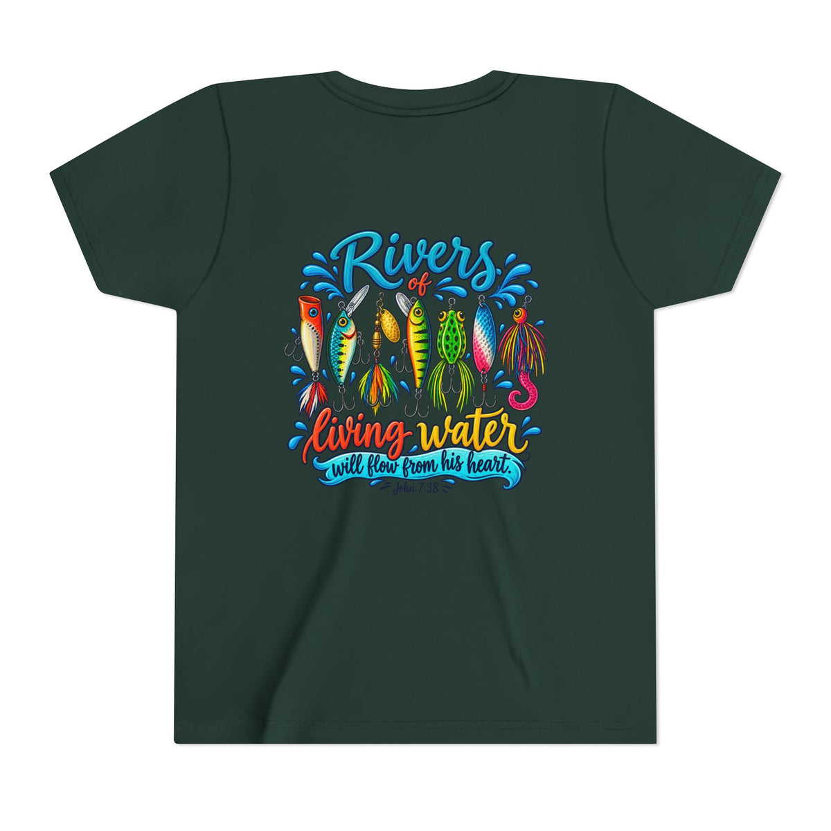 Rivers Living Water T-Shirt | Fishing Lures Graphic Youth Tee