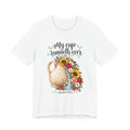 T-Shirt — "My Cup Runneth Over" Psalm 23:5 Floral Pitcher Christian Tee