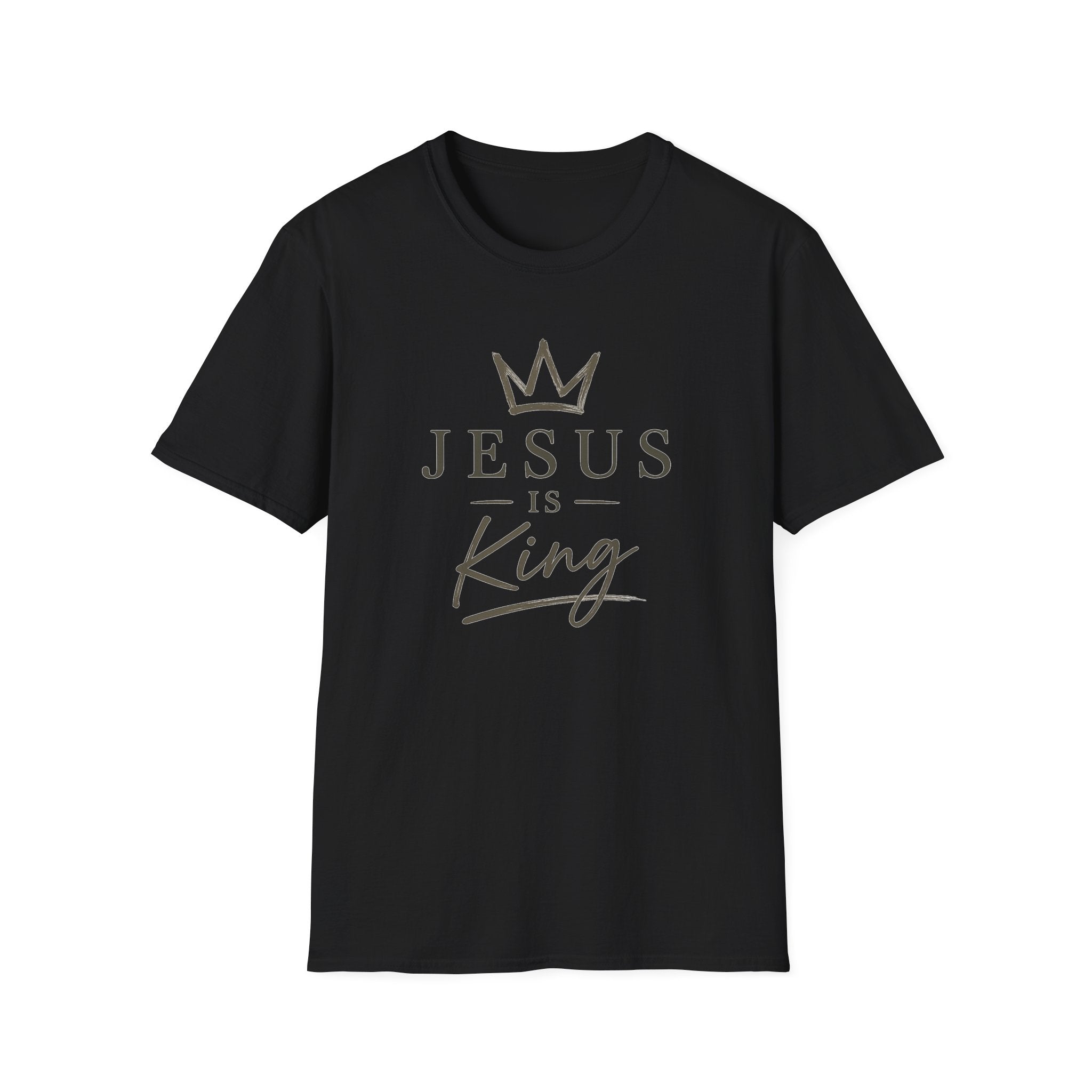 Jesus Is King T-Shirt — Faith Crown Christian Tee for Women & Men