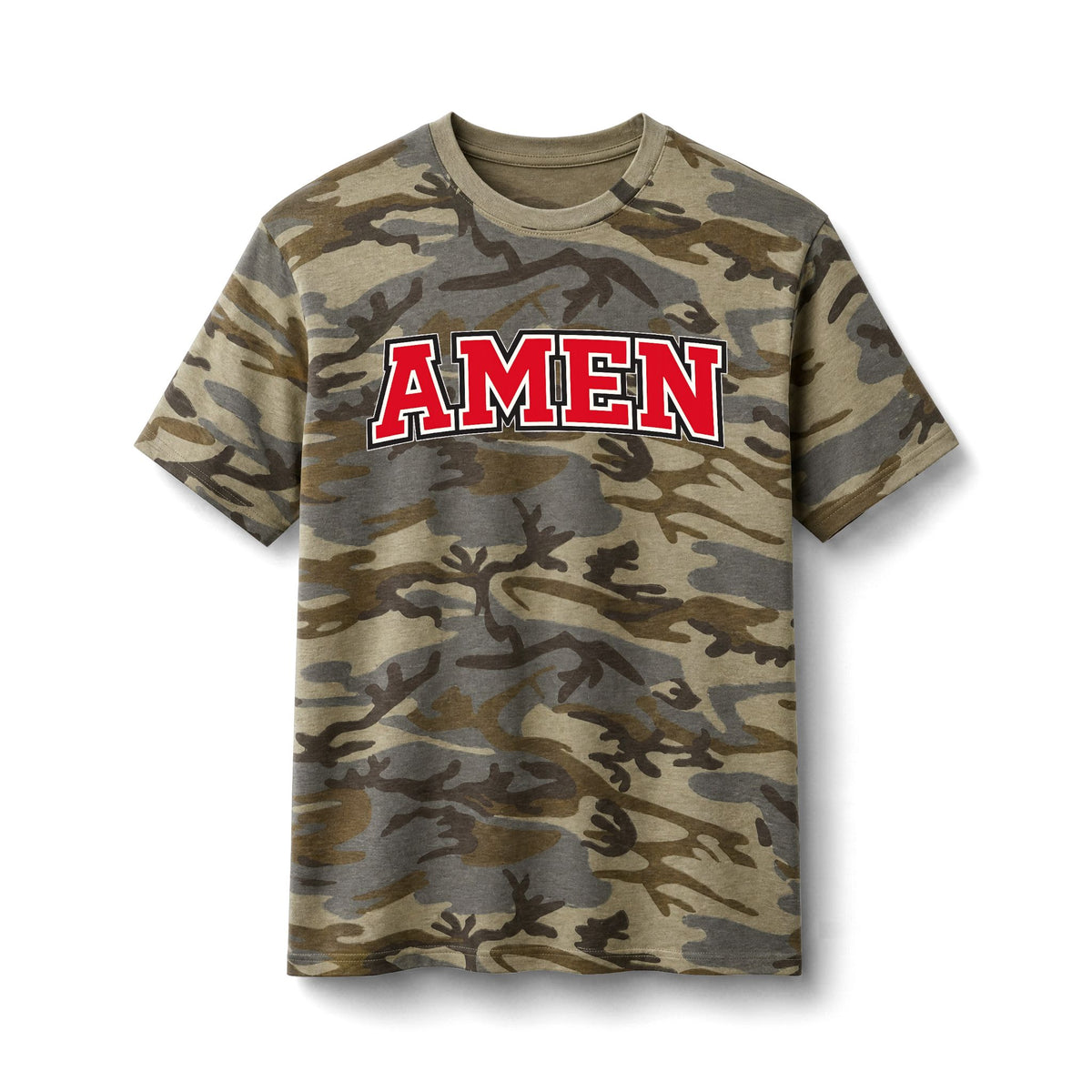 Camo Tee — AMEN Graphic Cotton T-Shirt