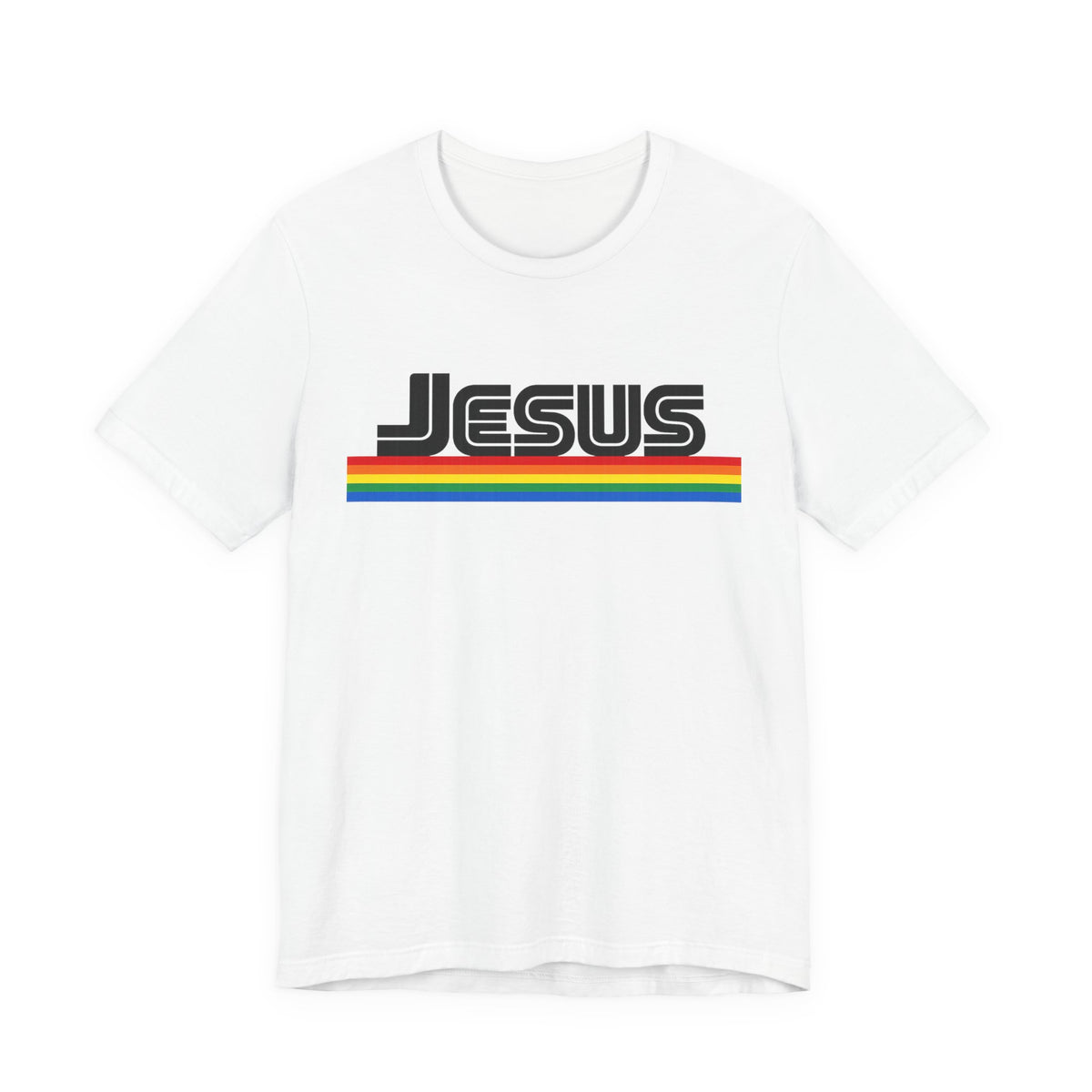 Jesus Rainbow Tee — Retro Faith Graphic T-Shirt