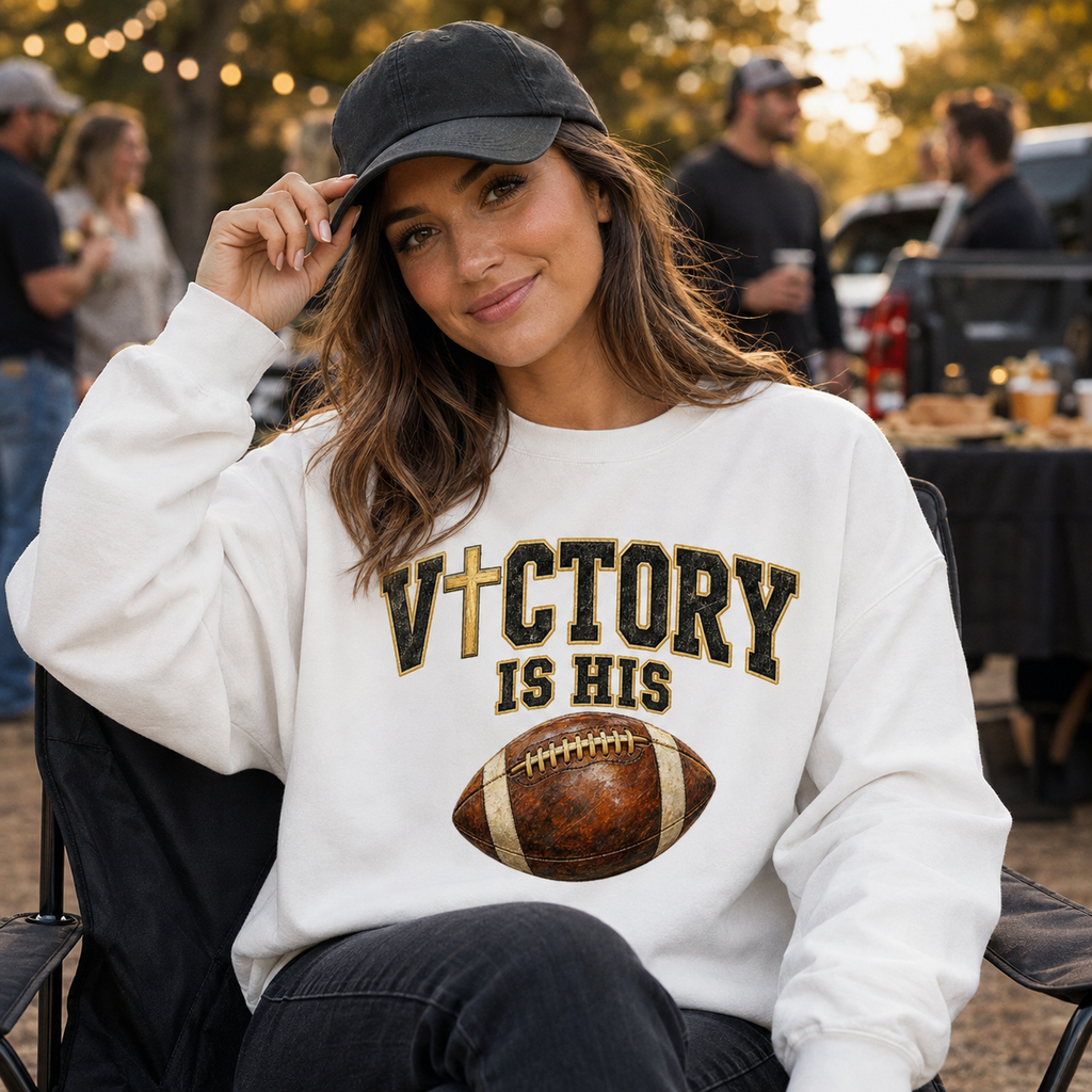 Women's Game-Day Sweatshirt- Christian Football Graphic