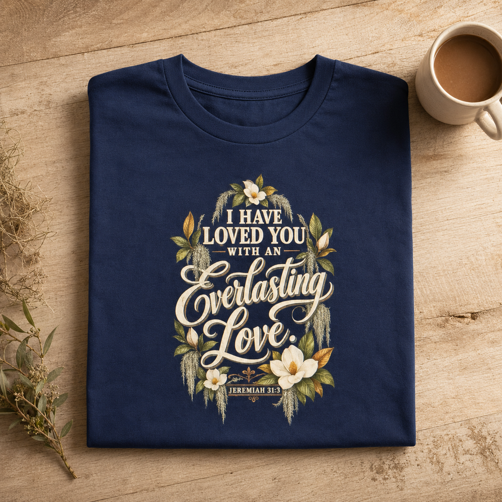 Everlasting Love floral script Tee | Bella Canvas soft women's tee