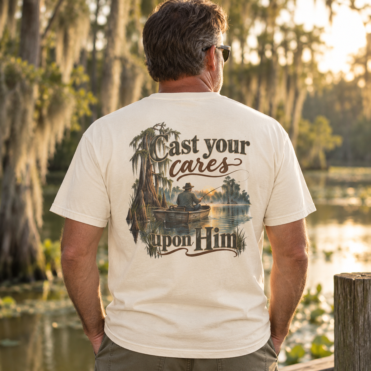 Men's Comfort Colors -Cast Your Cares Upon Him T‑Shirt