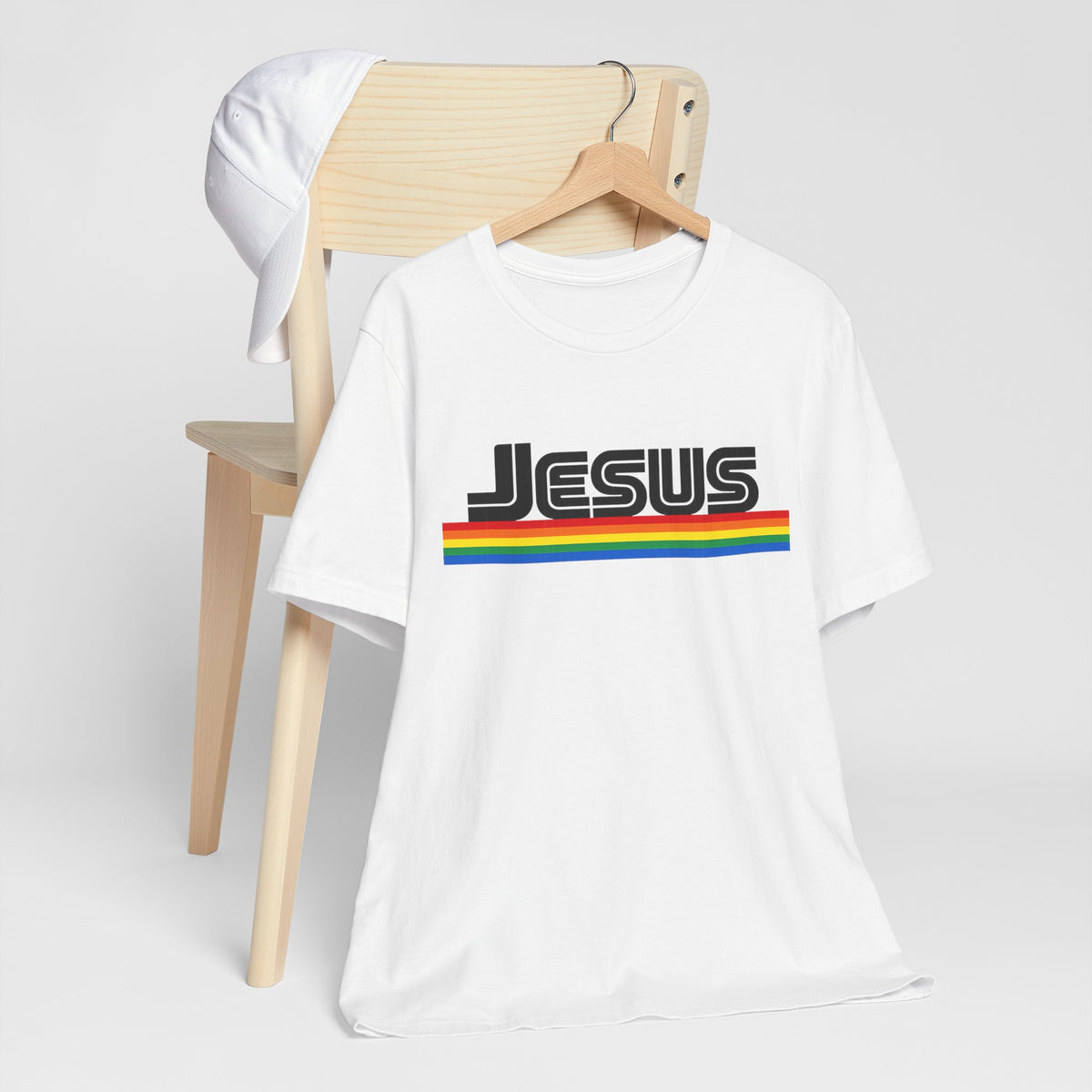Jesus Rainbow Tee — Retro Faith Graphic T-Shirt