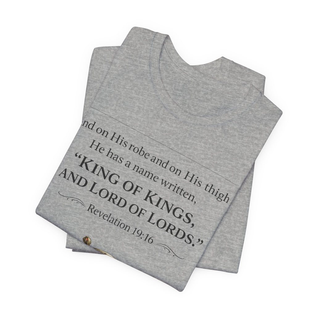 King of Kings Shield Tee – Revelation 19:16 Christian T-Shirt