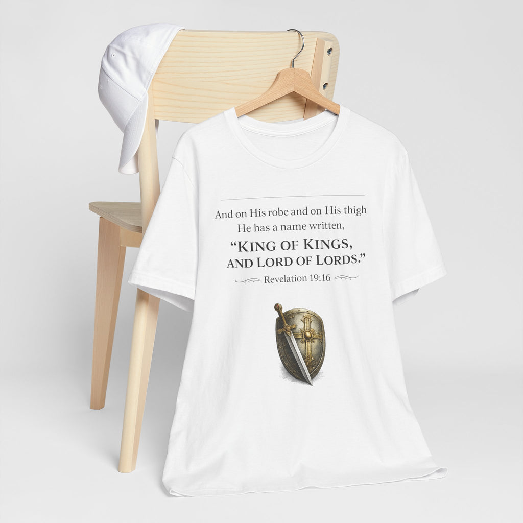 King of Kings Shield Tee – Revelation 19:16 Christian T-Shirt