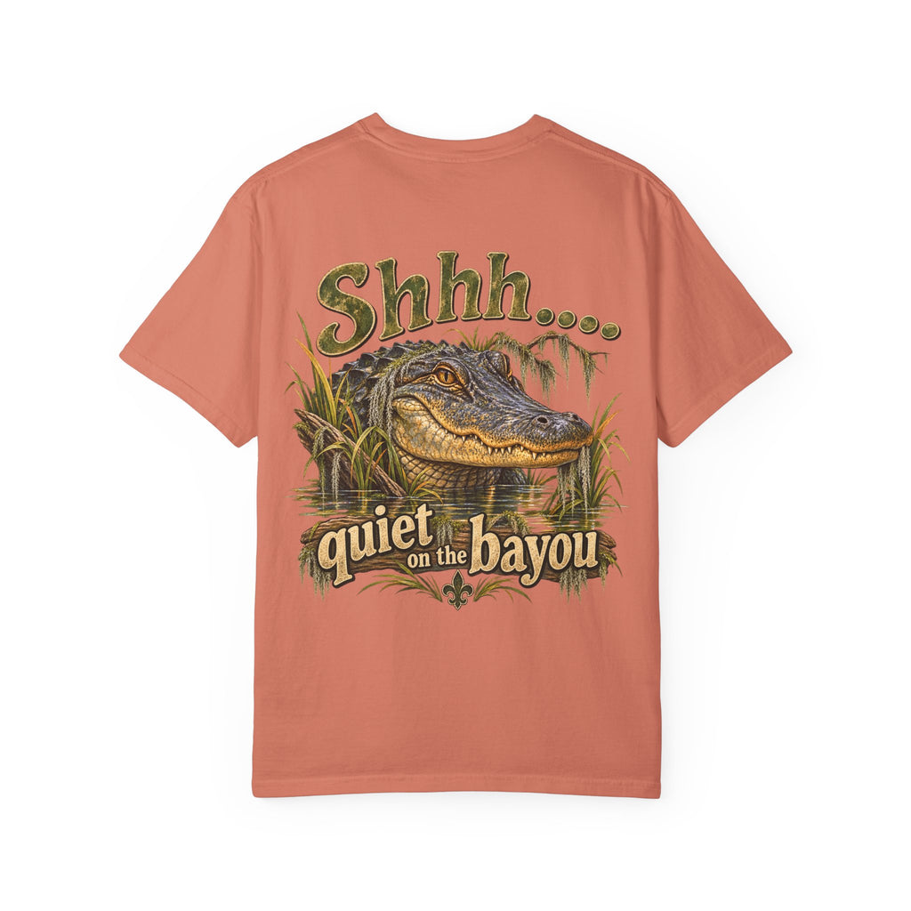 Shhh Quiet on the Bayou T-shirt | Alligator Swamp Graphic