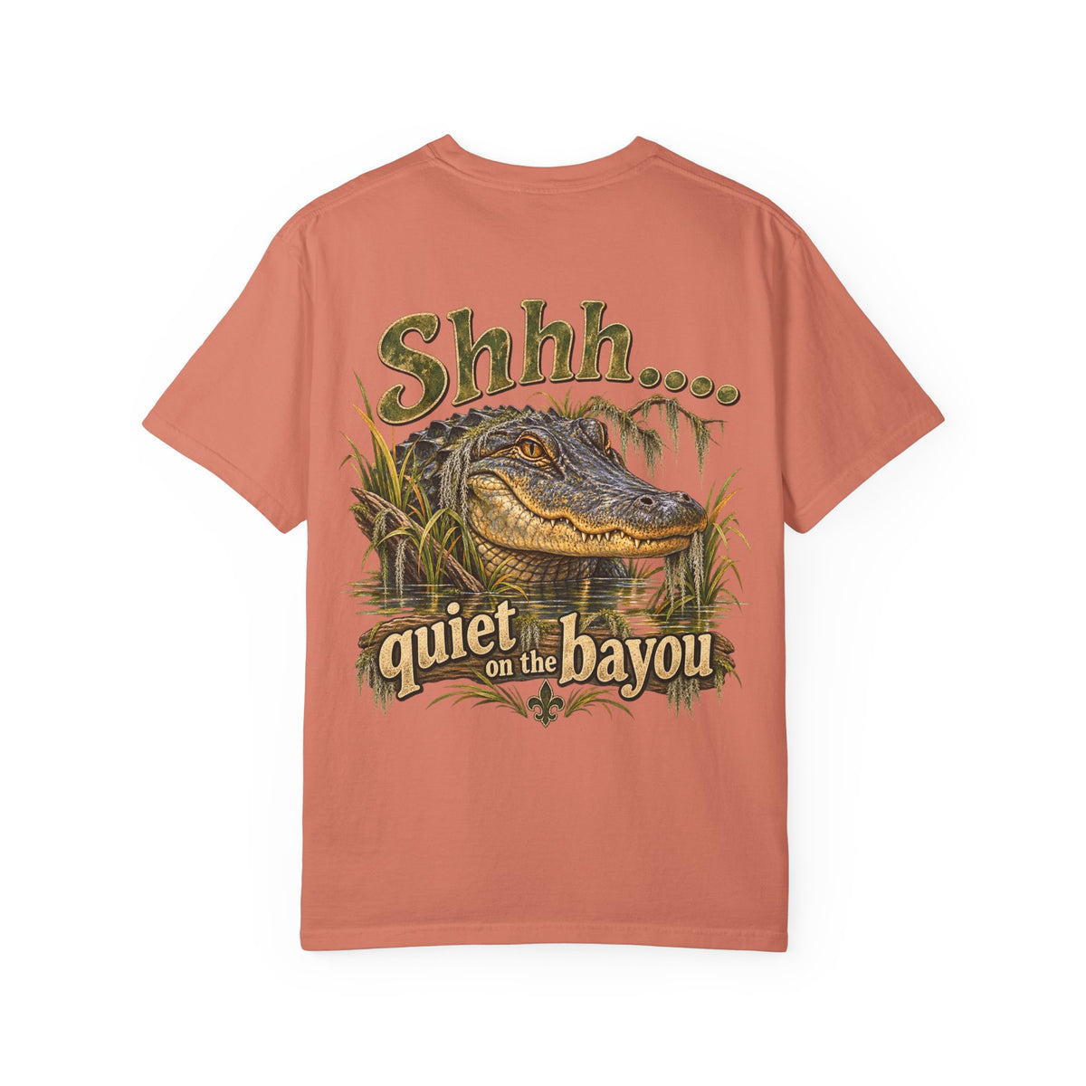 Shhh Quiet on the Bayou T-shirt | Alligator Swamp Graphic