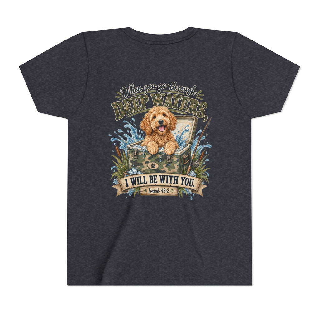 Boys Tee — 'When You Go Through Deep Waters' Dog Faith Graphic