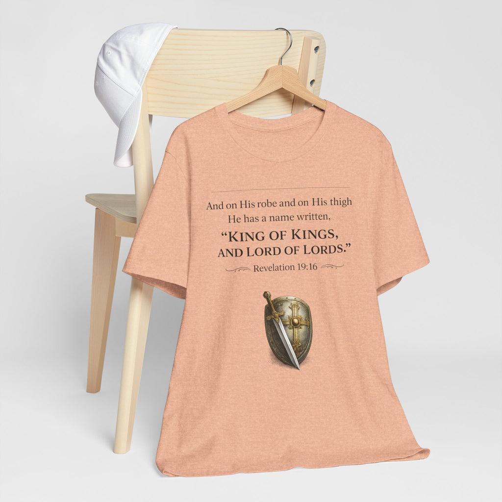 King of Kings Shield Tee – Revelation 19:16 Christian T-Shirt