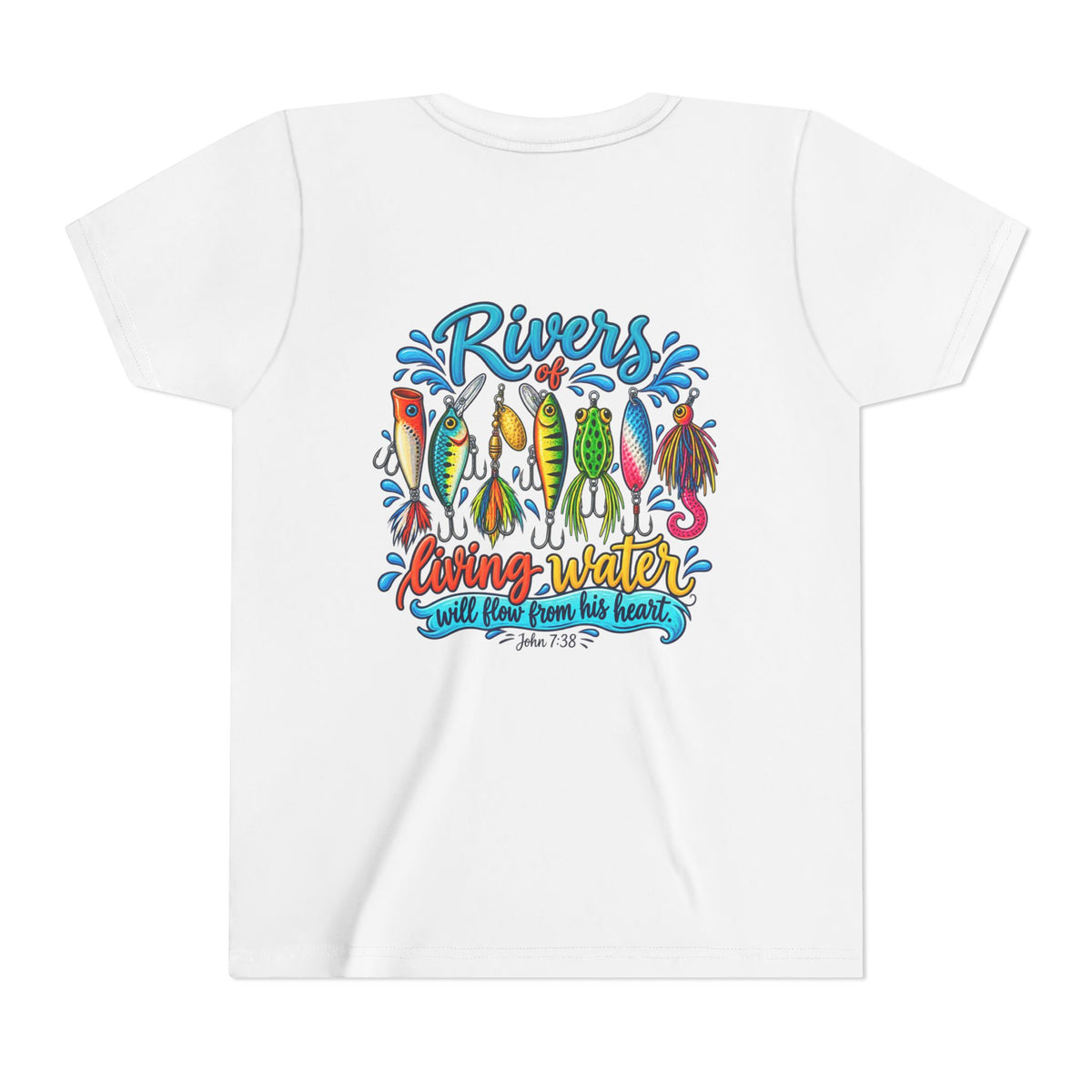 Rivers Living Water T-Shirt | Fishing Lures Graphic Youth Tee