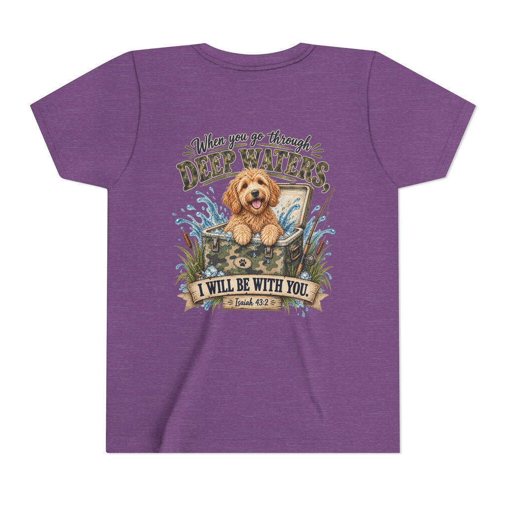 Boys Tee — 'When You Go Through Deep Waters' Dog Faith Graphic