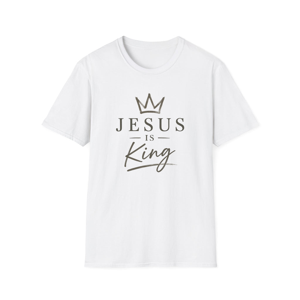 Jesus Is King T-Shirt — Faith Crown Christian Tee for Women & Men