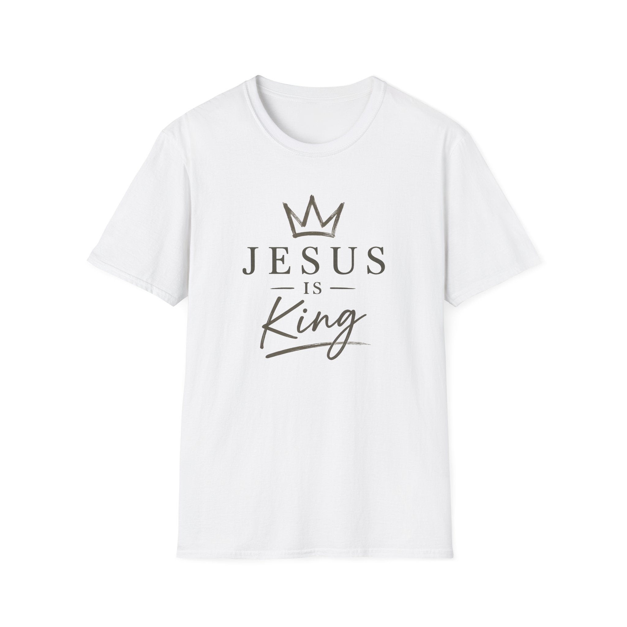 Jesus Is King T-Shirt — Faith Crown Christian Tee for Women & Men