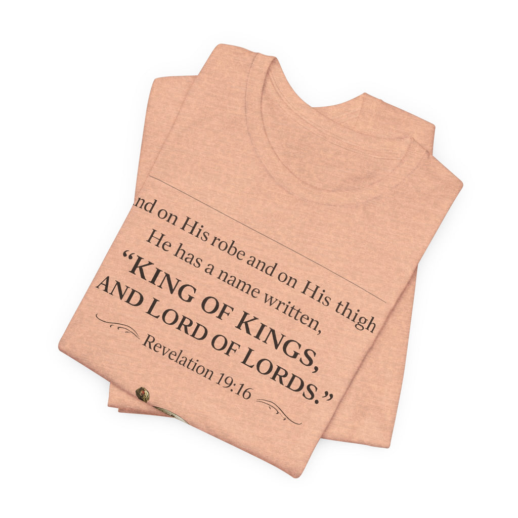 King of Kings Shield Tee – Revelation 19:16 Christian T-Shirt