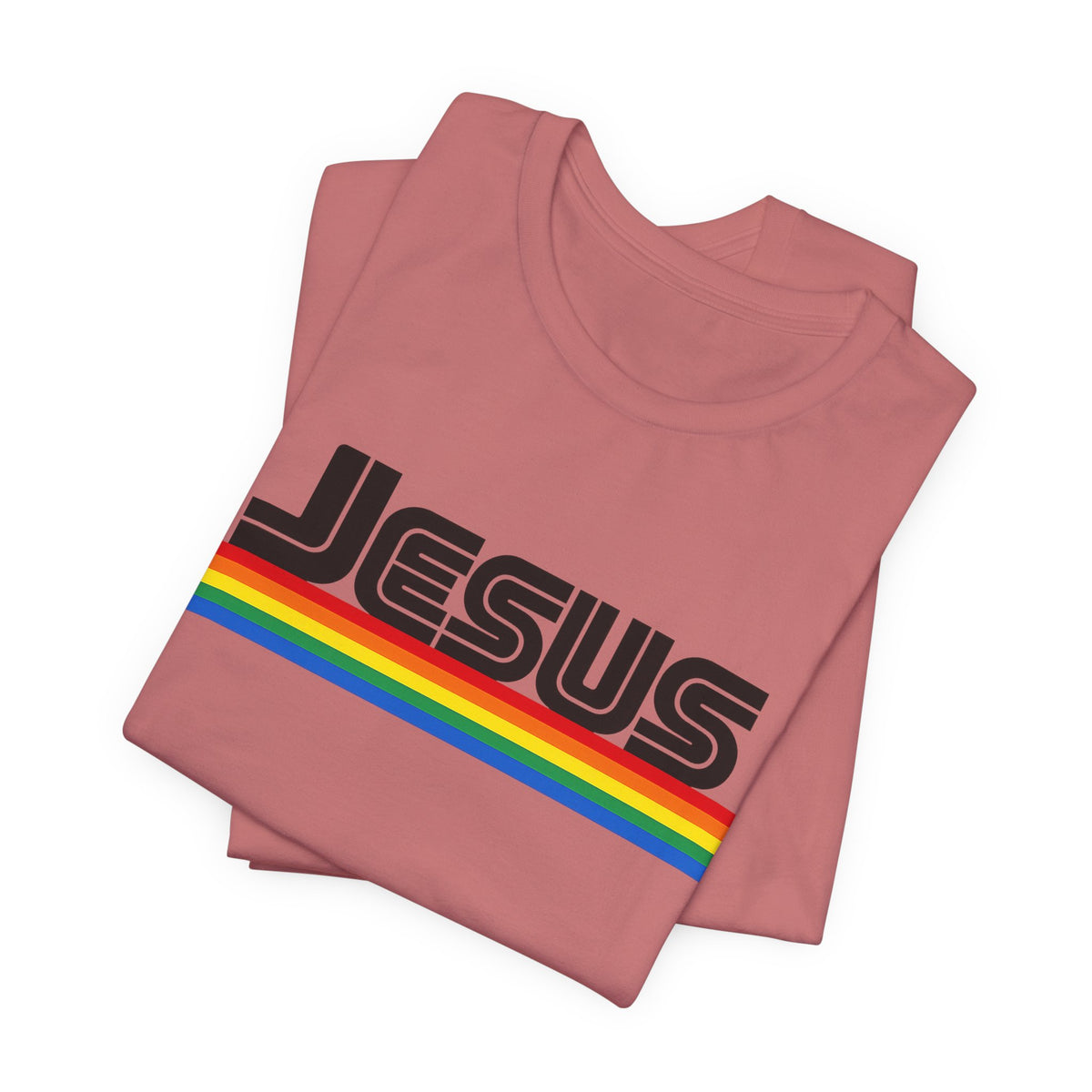 Jesus Rainbow Tee — Retro Faith Graphic T-Shirt