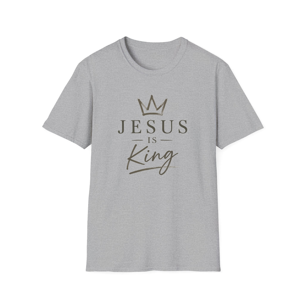 Jesus Is King T-Shirt — Faith Crown Christian Tee for Women & Men