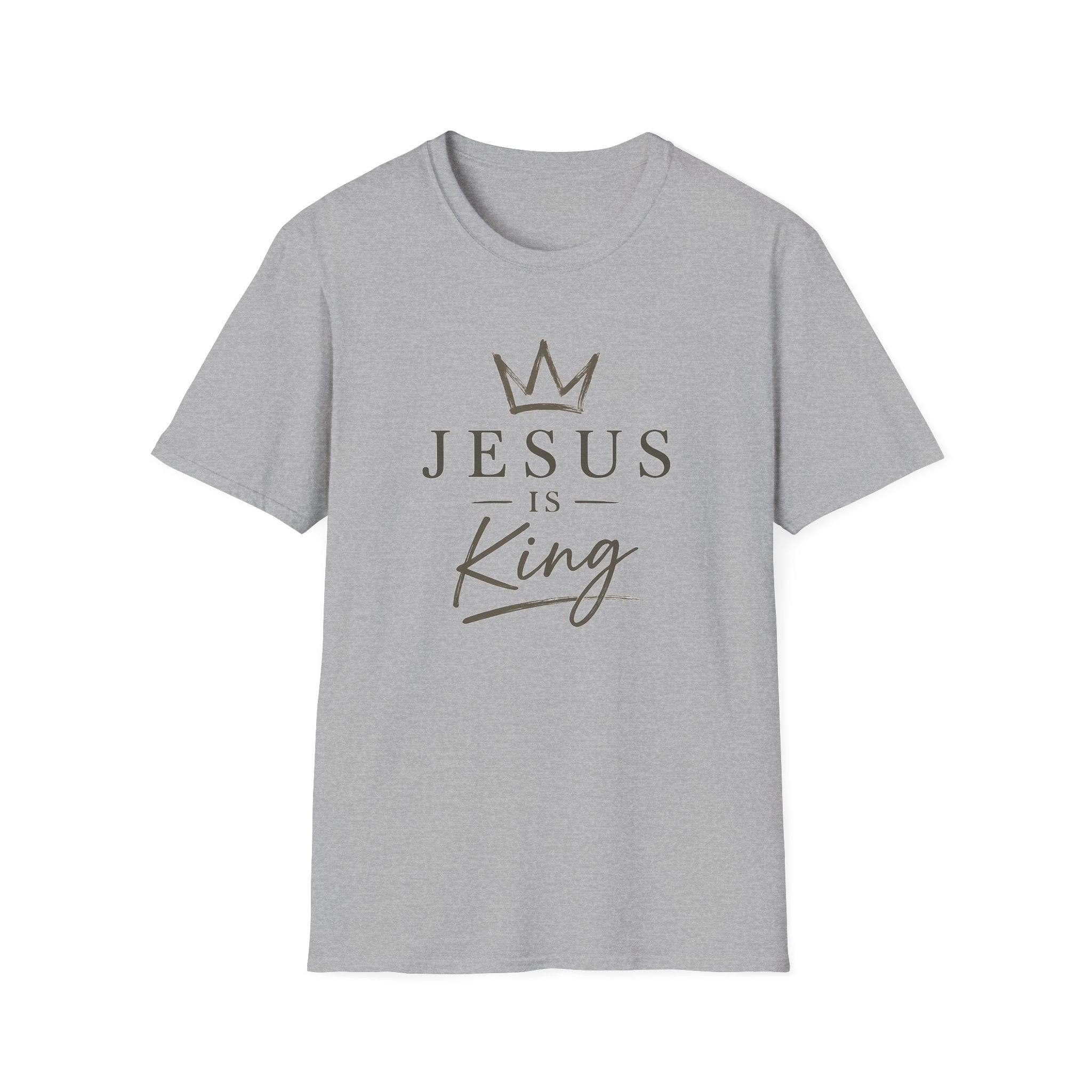 Jesus Is King T-Shirt — Faith Crown Christian Tee for Women & Men