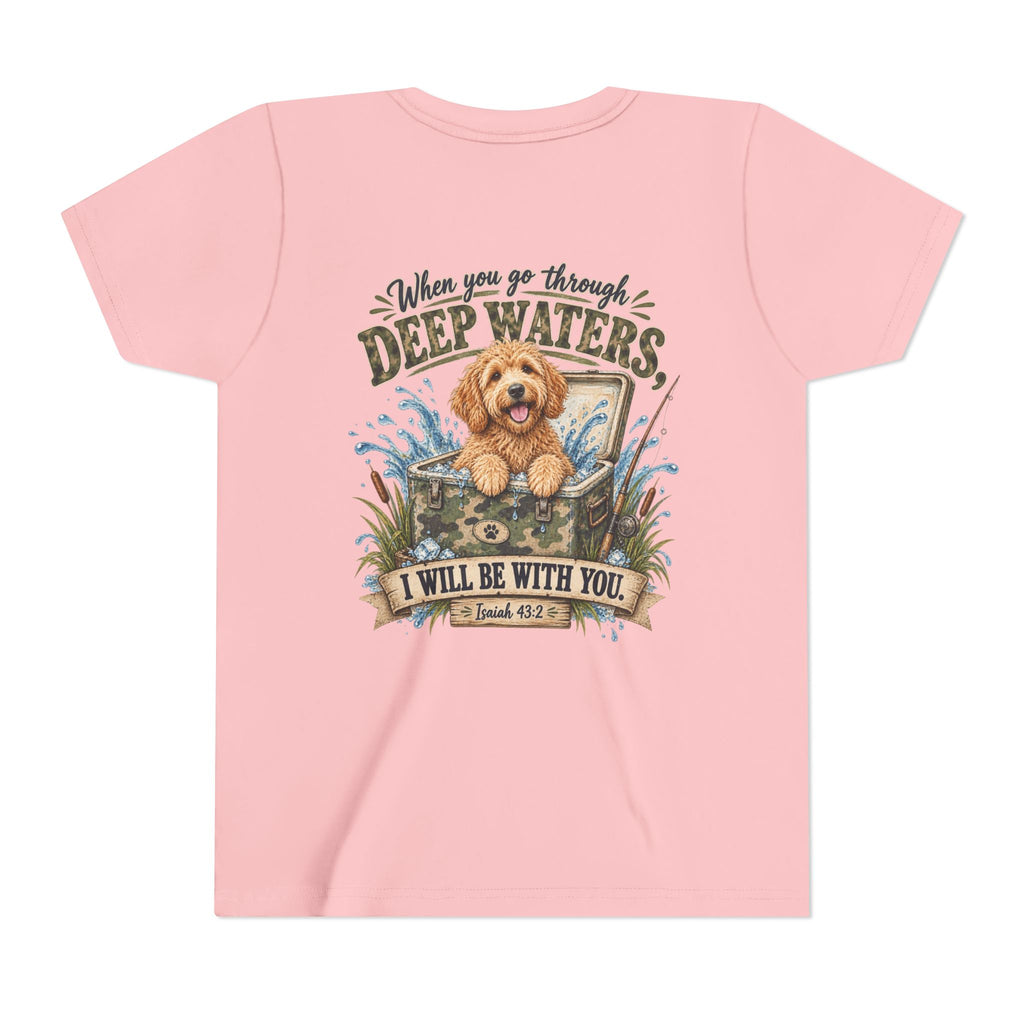 Boys Tee — 'When You Go Through Deep Waters' Dog Faith Graphic
